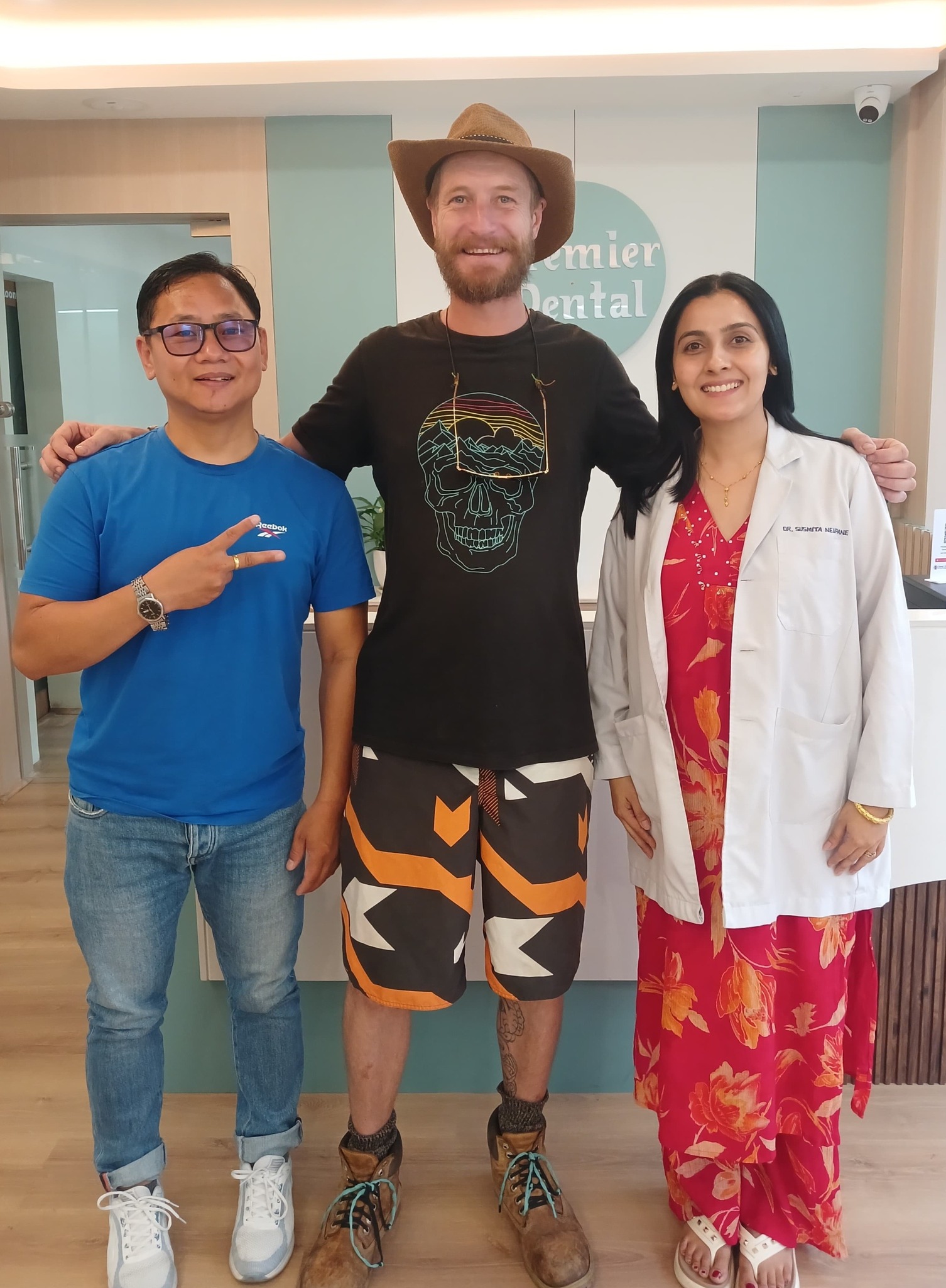 South Africa patient after metal bite plate treatment in Kathmandu