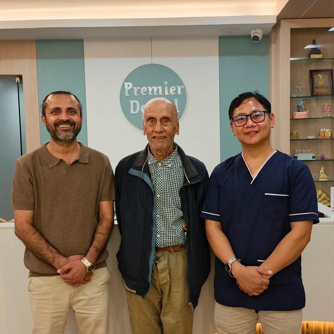 Happy Nepali patient after dental implant treatment in Kathmandu