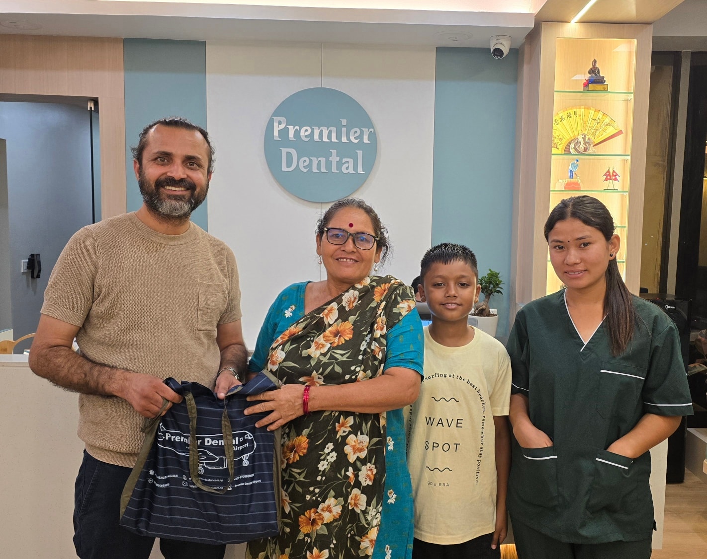 Satisfied patient after smile design treatment at Premier Dental Kathmandu